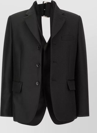Comme Des Gar&ccedil;ons layered blazer notch lapel chest pocket
