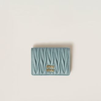 Miu Miu Matelassé nappa leather card holder
