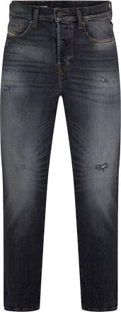 Diesel Mens Distressed High Rise Straight Leg Jeans in Blk Gry Denim - Black - Size 29W/30L