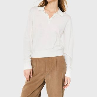 Kule Pax Polo Sweater In Cream