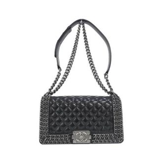 Chanel Pre-owned Boy Calf Shoulder Bag - Dames - Pre-owned - Zwart - Maat: ONE Size Leer