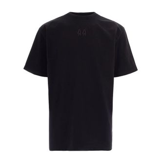 44 Label Group T-Shirts, male, Black, Size: XL Patched Solid Risk T-Shirt