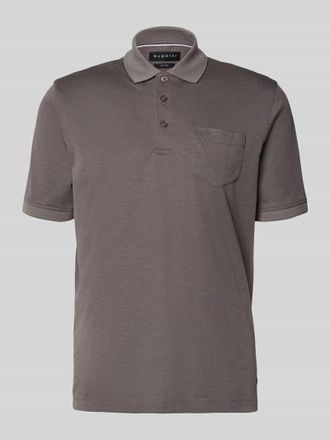 Bugatti Regular Fit Poloshirt mit Brusttasche und Label-Stitching in Taupe, Gr&ouml;&szlig;e XXXL