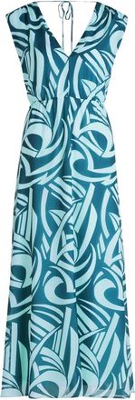 Betty & Co Kleedjes, Dames, Blauw, 3Xl, Chiffon, Mouwenloze Chiffon Jurk