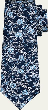 Kiton Mens Floral Graphic Silk 7-Fold Tie
