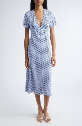 Max Mara Bchorigano Beachwear Geo Print Midi Dress in Cornflower Blue at Nordstrom, Size X-Large