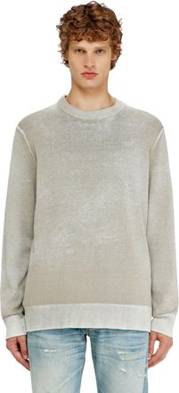 Diesel Jumper with faded reverse print - Knitwear - Man - Grey