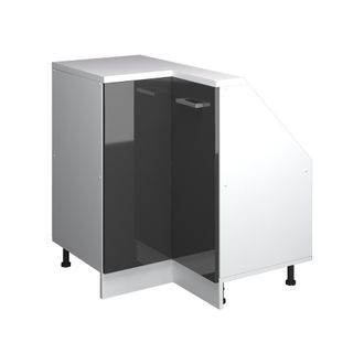 Vicco Armario Para Techo Inclinado Armario De Esquina Rion, Antracita Brillo Intenso/blanco, 75.6 X 81.6 Cm Con 1 Puerta, Vicco