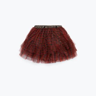 Camilla Girls - Tutu Skirt In Muted Leopard Print - Red - ONE SIZE