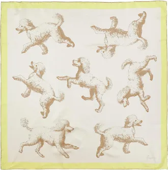 Jacquemus Multicolor Poodle Print Silk Square Scarf