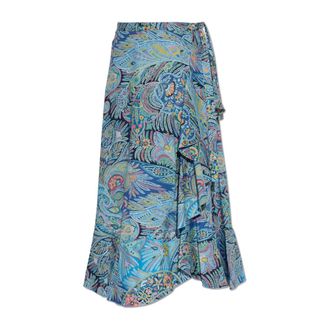 Etro Etro, Midi Skirts, female, Blue, Size: 2XS Patterned skirt with wrap tie