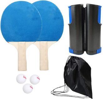Trade Shop Trade Shop - Set Racchette Ping Pong Con Staffa A Rete Retrattile Morsetti Palle Pali Tennis