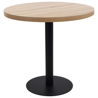 vidaXL Mesa De Bistr&oacute; Mdf Marr&oacute;n Claro 80 Cm Vidaxl