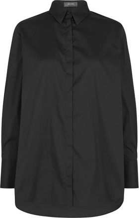 Mos Mosh Klassieke Zwarte Enola Shirt - Dames - Overhemden - Zwart - L - Katoen - Overhemden