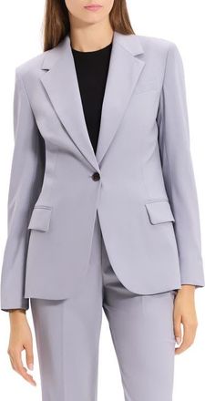 Theory Lynnia Stretch Wool Blazer in Harbor Blue at Nordstrom, Size 14