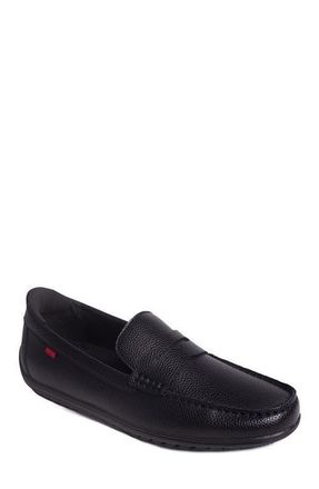 Marc Joseph New York John Street Hands Free Technology Leather Penny Loafer in Black Grainy Leather at Nordstrom, Size 11