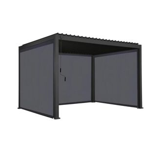 Sweeek P&eacute;rgola bioclim&aacute;tica 3x4m de aluminio + 3 toldos, antracita