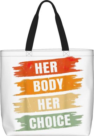 Generic Women Handbag Her Body Her Choice Pro Choice Women Tote Bag Reusable Fashion Crossbody Bags, For Graduation, Swim, Holiday, Work, Daily