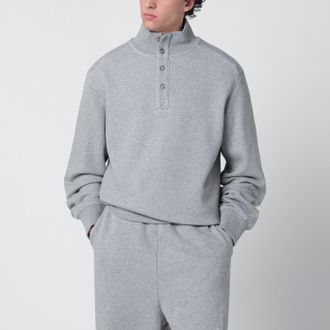 Entire studios Grey cotton buttoned sweater