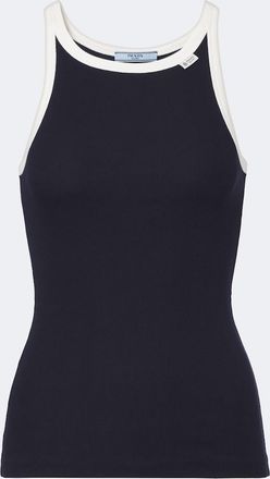 Prada Ribbed-knit cotton tank top