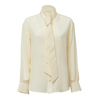 Victoria Beckham Camicia con dettaglio sciarpa - - Blouses & Shirts - Donna - Bianco - S