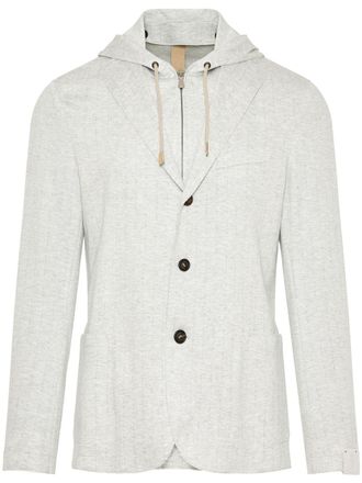 Eleventy hooded jacket - men - Virgin Wool/Cashmere - 54 - Grey