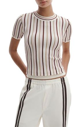 Rag & Bone Victoria Stripe Rib Knit Top in Pink Multi at Nordstrom, Size Xx-Small