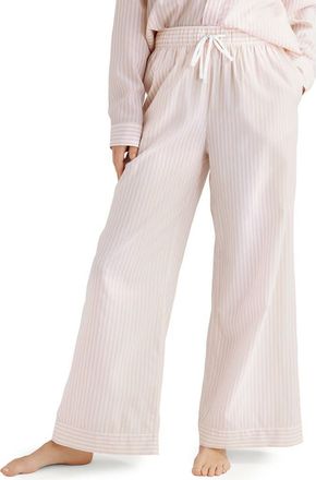 Tommy John Stripe High Waist Woven Sleep Pants in Pink at Nordstrom, Size Large