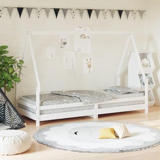 vidaXL Estructura De Cama Para Ni&ntilde;os Madera De Pino Blanco 90x200 Cm Vidaxl