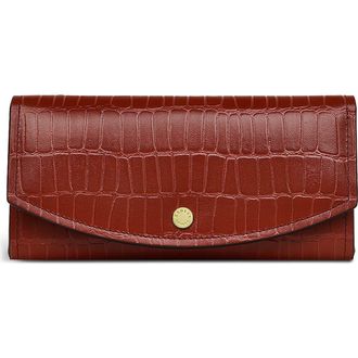 Radley London River Road Croc Embossed Large Flap Wallet in Rust at Nordstrom Rack