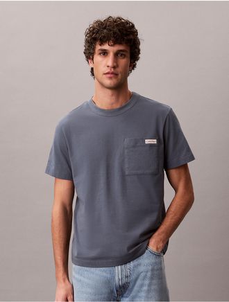 Calvin Klein Jeans Calvin Klein Mens Cotton Jersey Pocket Easy Tee - Grey - 2XL