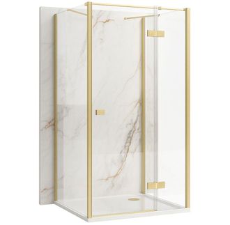 Rea Cabina De Ducha Rea Atlas 120x80 Brush Gold Right