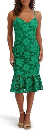 Siena My Balconia Lace Body-Con Midi Dress in Green at Nordstrom Rack, Size 12