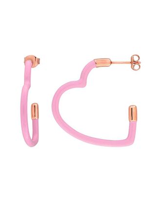 Rina Limor Silver None Heart Earrings