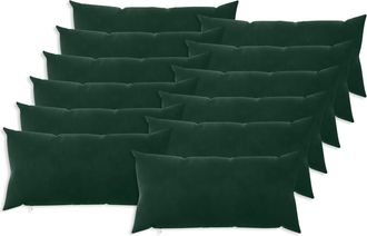 vidaXL Coj&iacute;n Con Almohada Heerlen 12 Uds. Verde Oscuro Terciopelo Vidaxl