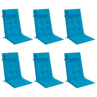 vidaXL Cojines De Silla Con Respaldo Alto 6 Uds Tela Oxford Azul Claro Vidaxl