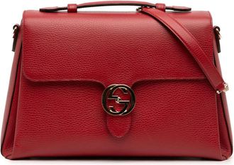 Gucci Pre-owned Gucci Medium Dollar Calf Interlocking G Satchel Ladies Y6EW32MZQDH8D0E4