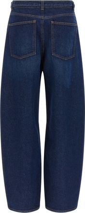 Twin-Set High-Waist Barrel Silhouette Jeans - Navy