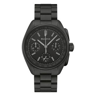 Bulova Lunar Pilot Black Hole Chronograph Quartz Black Dial Mens Watch 98A335