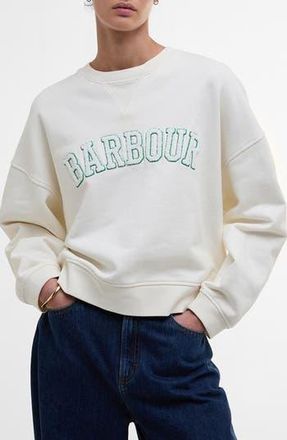 Barbour Silverdale Logo Sweatshirt in Neutral at Nordstrom Rack, Size 14 Us / 18 Uk
