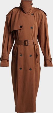 Saint Laurent Belted Double-Breasted Trench Coat