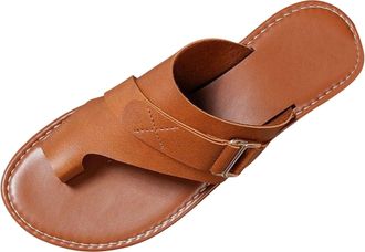 Generic Women Summer Flat Sandals Soft Sole Non Slip Comfortable Beach Flip Flops Casual Outdoor Walking Footwear for Ladies (Brown, 5.5)