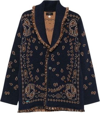 Alanui Midnight Blue Jacquard Cardigan