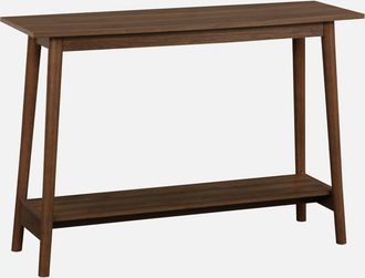Sweeek Sweeek - Consola Escandinava Con Acabado De Color Nogal, 110cm, Nepal, Decoraci&oacute;n En Madera De Nogal, 110x35x76 Cm