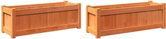 vidaXL Jardineras de exterior 2 uds madera maciza de pino marrón cera vidaXL