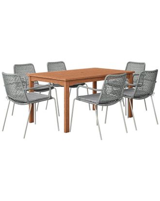 Amazonia Teak 7Pc Rectangular Patio Dining Set