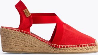 Toni Pons Womens Toni Pons TER Womens Vegan Wedge Espadrilles Red - Size: 7