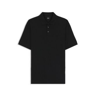 BOSS Monogram-jacquard polo shirt in cotton