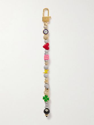 Joolz by Martha Calvo Charm Per Borsa In Metallo Dorato E Argentato Con Smalto E Cristalli Good Luck - Multicolore