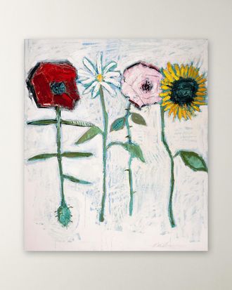 RFA Fine Art Four Flowers Giclee on Gallery-Wrapped Canvas by H. Scott